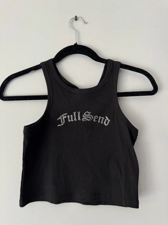 FullSend Black Rhinestone Tank Top Size: M - Picture 1 of 1
